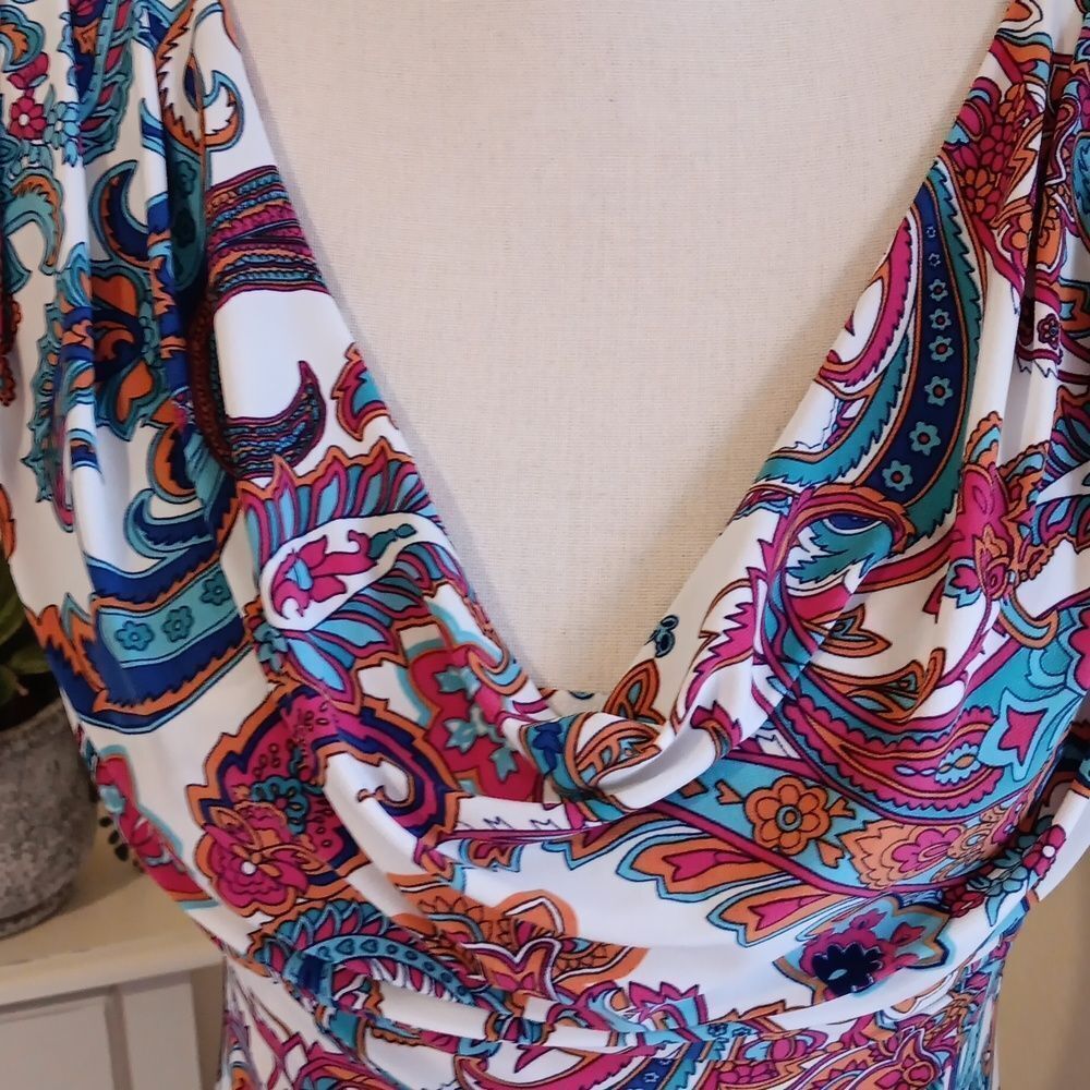 Lauren Ralph Lauren Bright Paisley Soft Knit Dress. Career. Professional. - Picture 5 of 16
